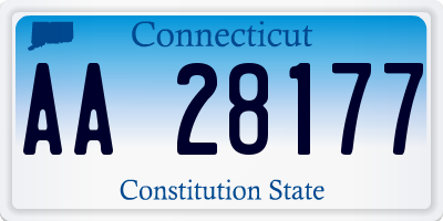 CT license plate AA28177