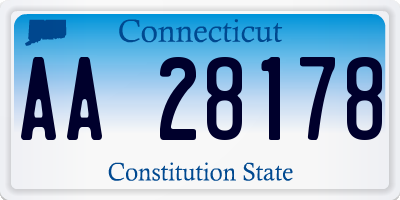 CT license plate AA28178