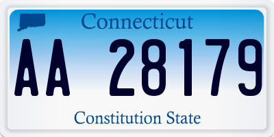 CT license plate AA28179