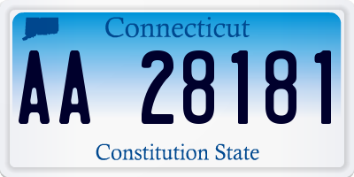 CT license plate AA28181