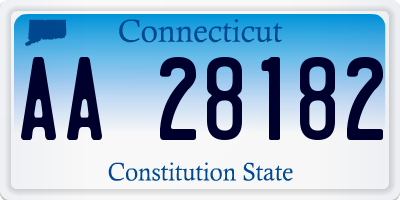 CT license plate AA28182