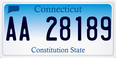 CT license plate AA28189