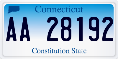 CT license plate AA28192