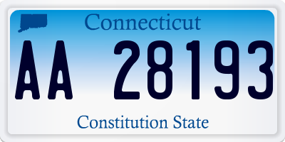 CT license plate AA28193