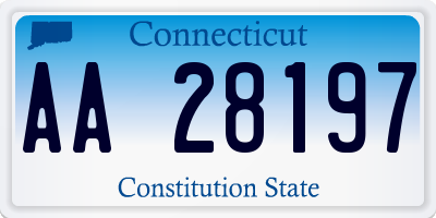 CT license plate AA28197