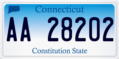 CT license plate AA28202