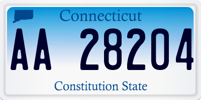 CT license plate AA28204