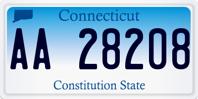 CT license plate AA28208