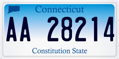 CT license plate AA28214