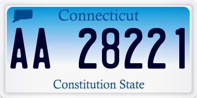 CT license plate AA28221