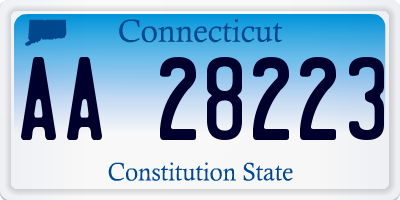 CT license plate AA28223