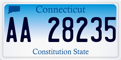 CT license plate AA28235