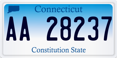 CT license plate AA28237
