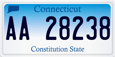 CT license plate AA28238