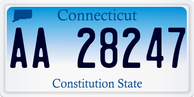 CT license plate AA28247