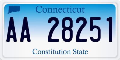 CT license plate AA28251