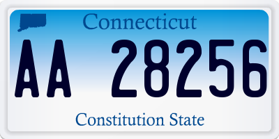 CT license plate AA28256