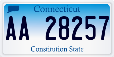 CT license plate AA28257