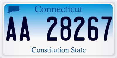 CT license plate AA28267