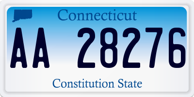 CT license plate AA28276