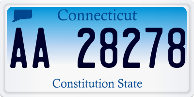 CT license plate AA28278