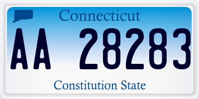 CT license plate AA28283