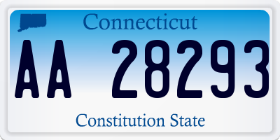 CT license plate AA28293