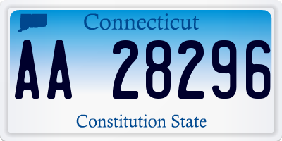 CT license plate AA28296