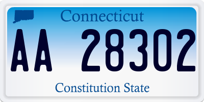 CT license plate AA28302