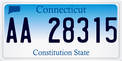 CT license plate AA28315