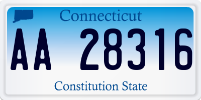 CT license plate AA28316