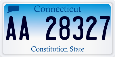 CT license plate AA28327