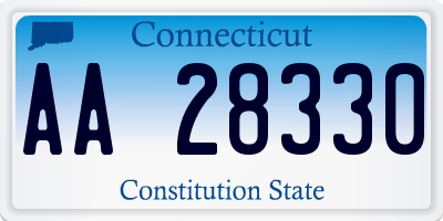 CT license plate AA28330