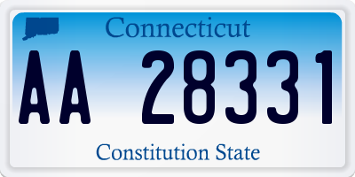 CT license plate AA28331