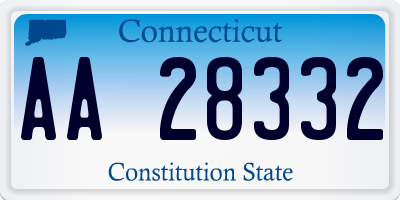 CT license plate AA28332