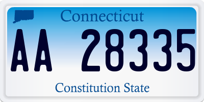 CT license plate AA28335
