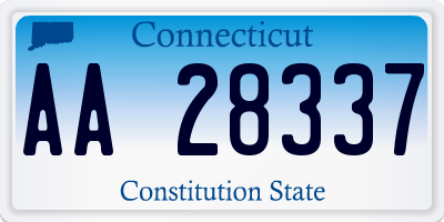 CT license plate AA28337