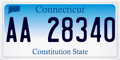 CT license plate AA28340