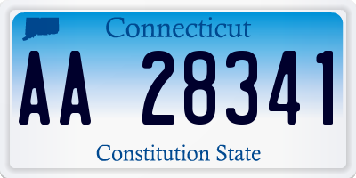 CT license plate AA28341