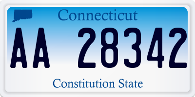 CT license plate AA28342