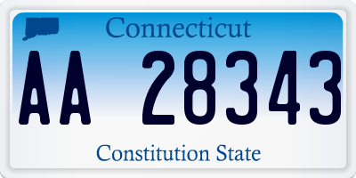 CT license plate AA28343