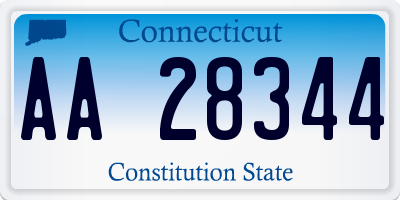 CT license plate AA28344