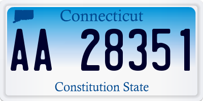 CT license plate AA28351