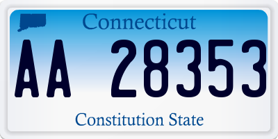 CT license plate AA28353