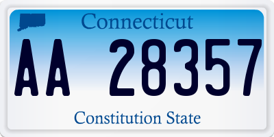 CT license plate AA28357