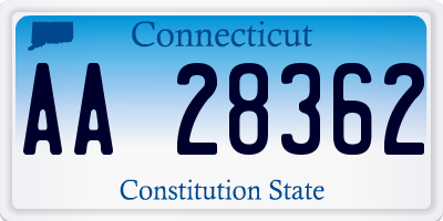 CT license plate AA28362