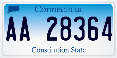 CT license plate AA28364