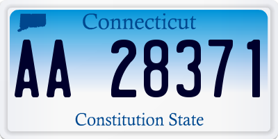 CT license plate AA28371