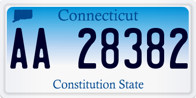 CT license plate AA28382