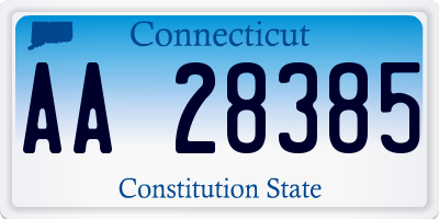 CT license plate AA28385